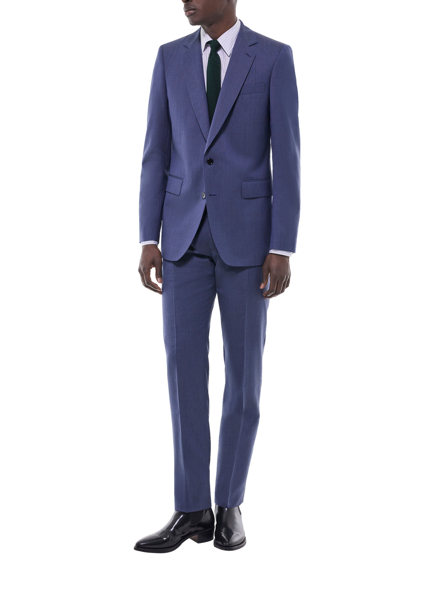 Men's suit grey blue certified virgin wool canvas Fursac - C3FOXA-GC16-D028