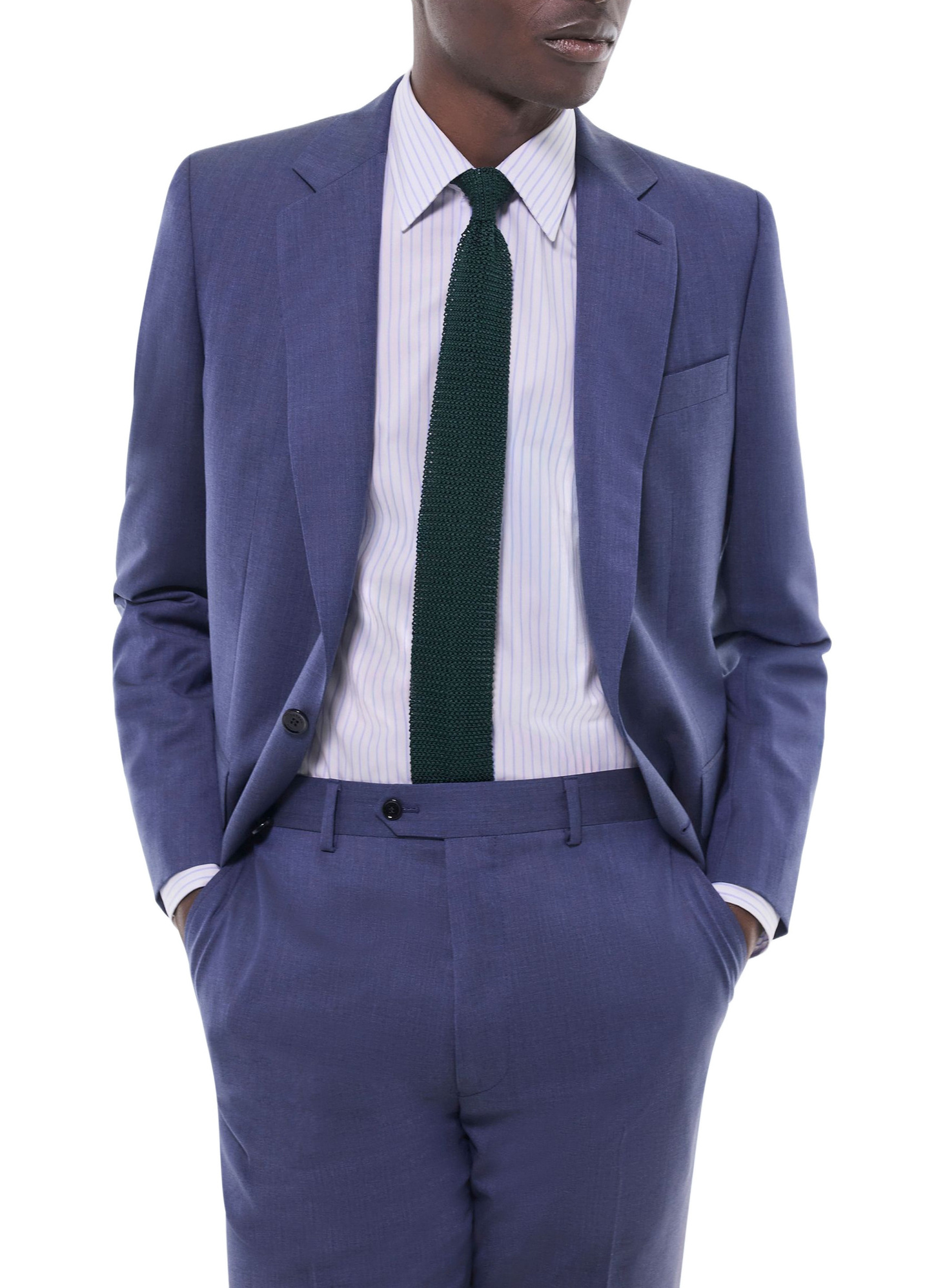 Men's blue, navy blue certified virgin wool canvas suit Fursac - C3FOXA-GC16-D028