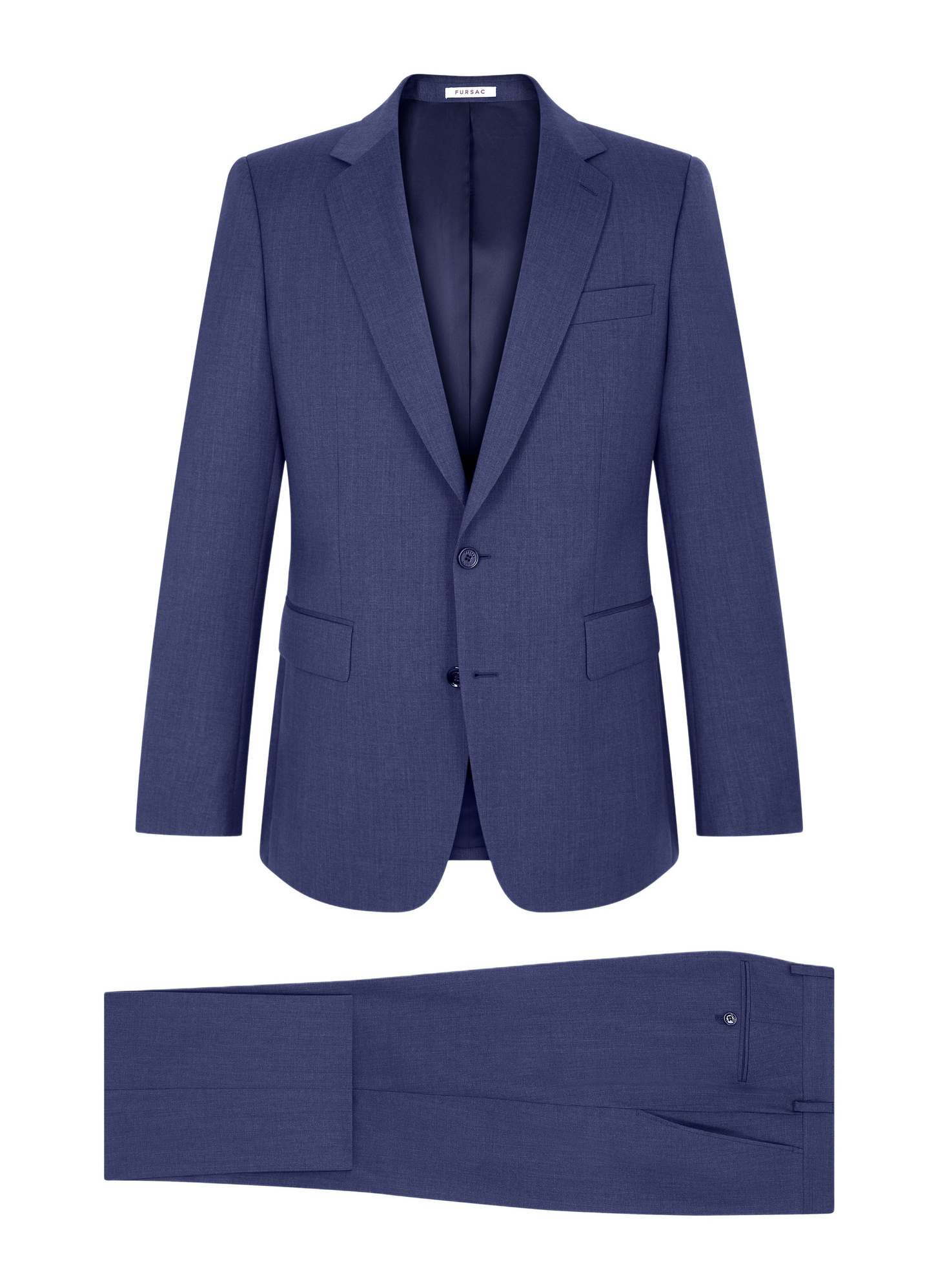 Men's suit grey blue certified virgin wool canvas Fursac - C3FOXA-GC16-D028