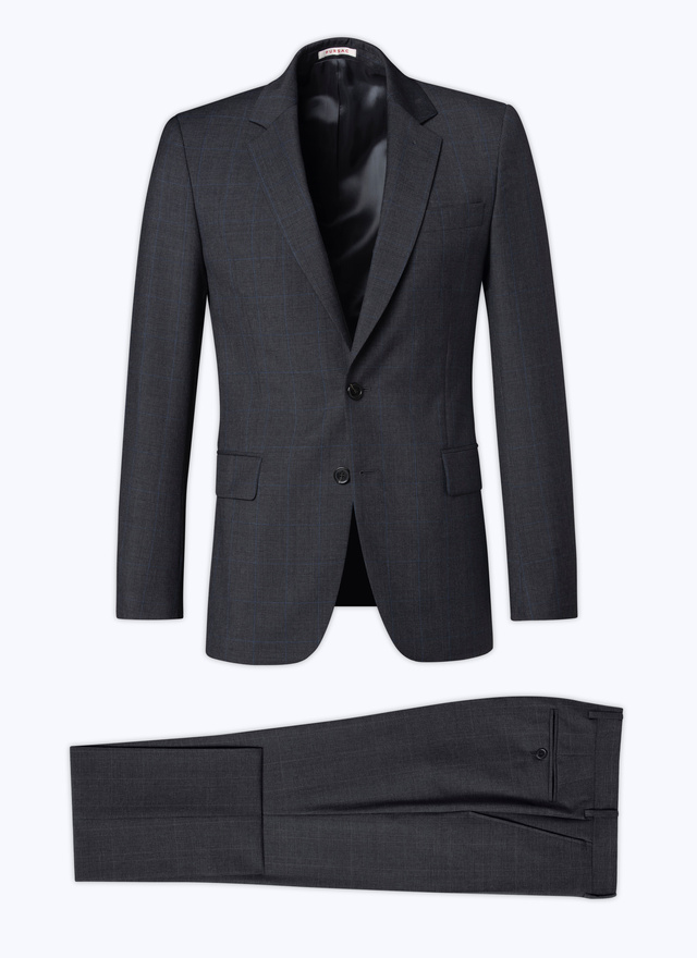 Men's grey - blue prince of wales pattern suit Fursac - C3AXUN-AC37-21