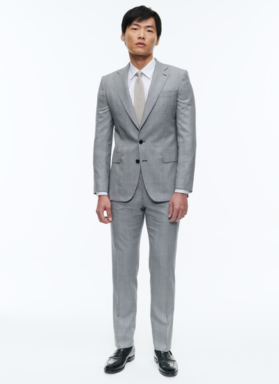 Men's suit grey blue virgin wool and cotton Fursac - C3DANI-DC03-B008