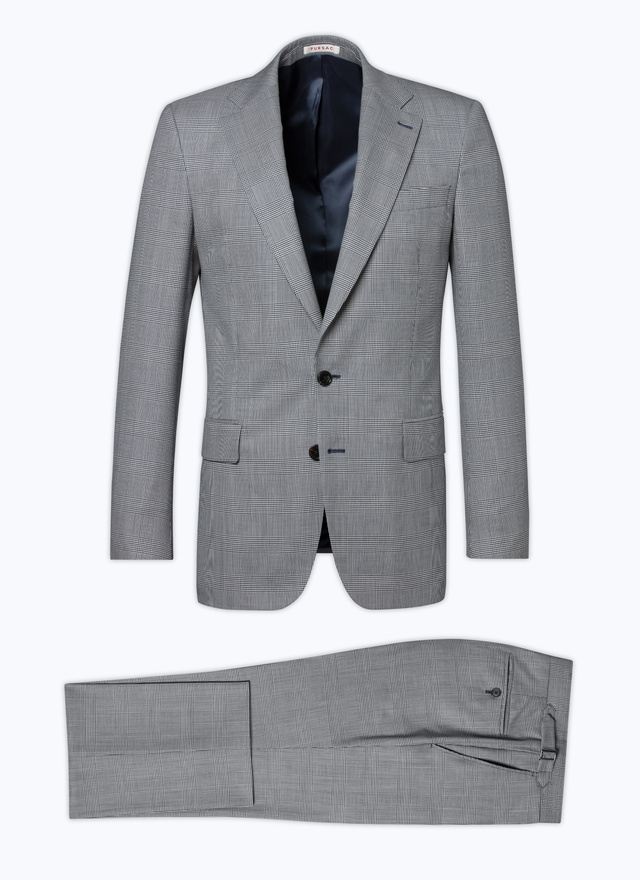 Men's grey blue - prince of wales pattern suit Fursac - C3DANI-DC03-B008