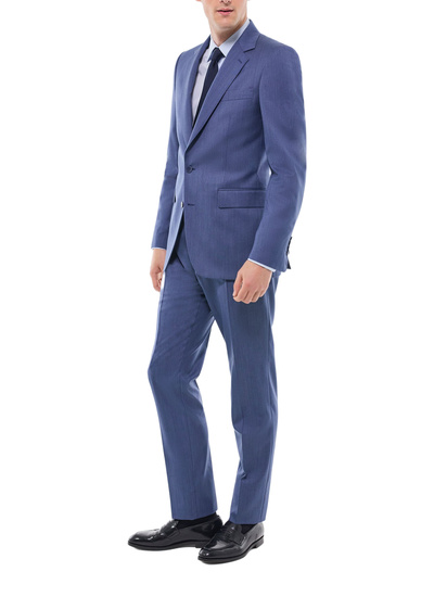 Men's suit grey blue virgin wool Fursac - C3GREG-GC04-D004