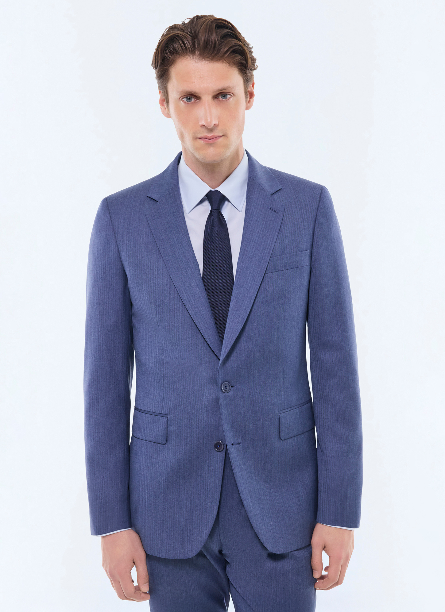 Men's grey blue suit Fursac - C3GREG-GC04-D004