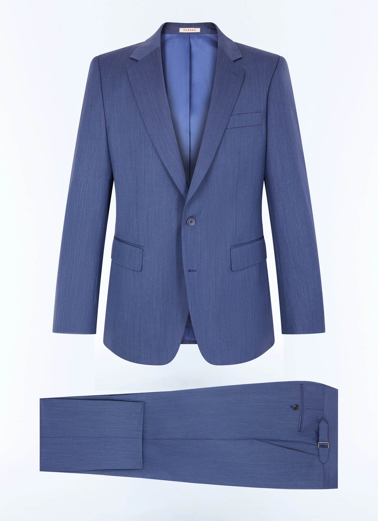 Men's blue, navy blue virgin wool suit Fursac - C3GREG-GC04-D004