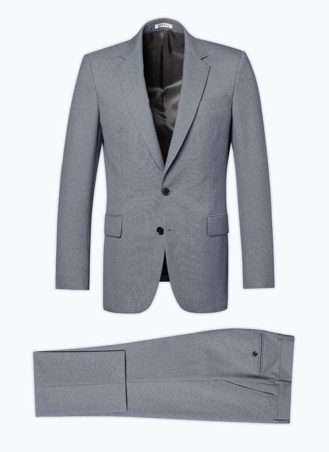 Men's grey virgin wool canvas suit Fursac - C3AXUN-AV06-B005