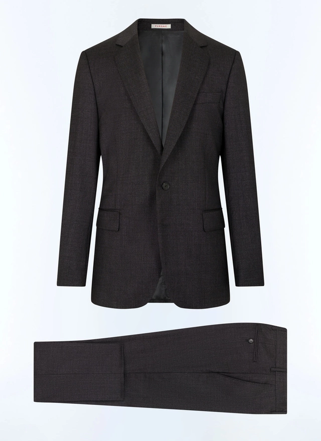 Men's grey end-on-end virgin wool suit Fursac - C3AXUN-VC23-21