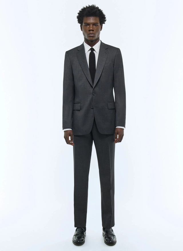 Men's suit grey end-on-end virgin wool Fursac - C3AXUN-VC23-21