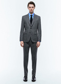 Wool fitted suit with herringbone - C3CITO-CX40-B022