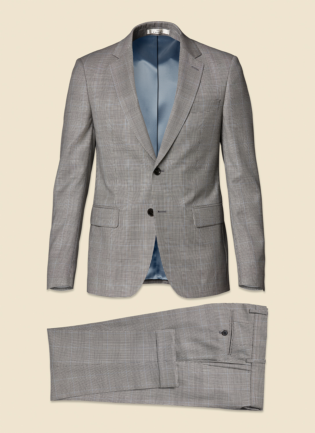 Men's grey - prince of wales suit Fursac - C3PREF-PC41-23