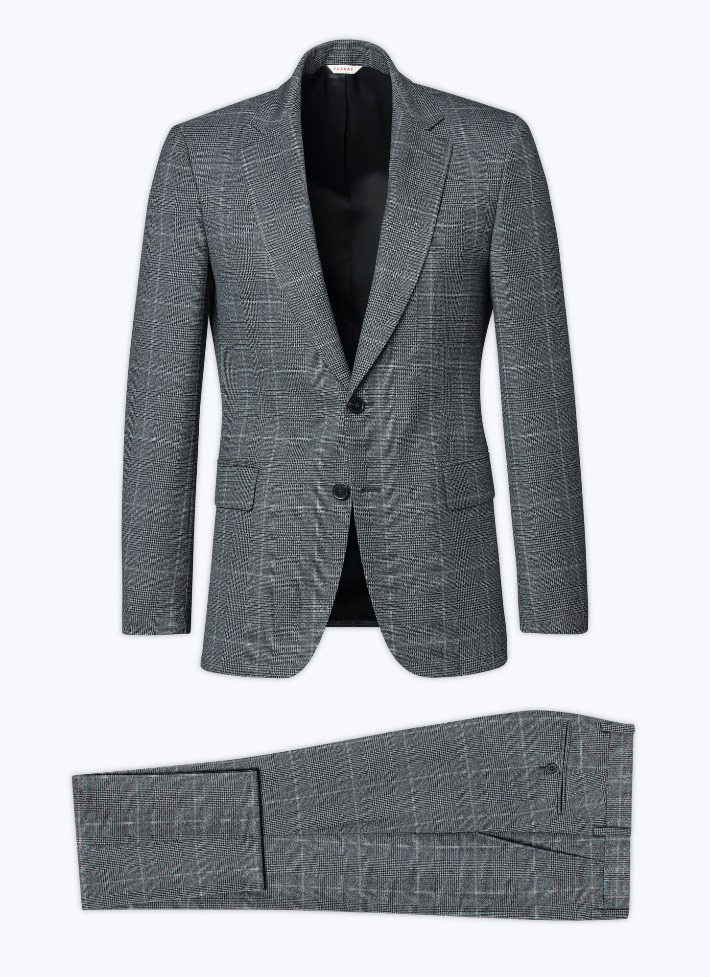 Men's grey - prince of wales pattern suit Fursac - C3AXUN-AC39-22
