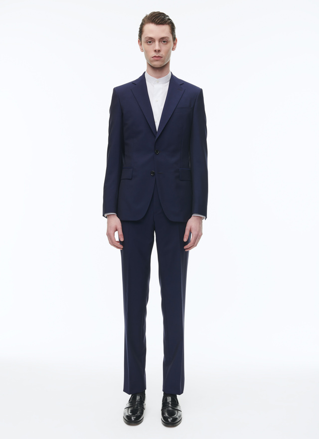 Men's suit indigo blue virgin wool and mohair Fursac - C3AVRA-CC22-D033