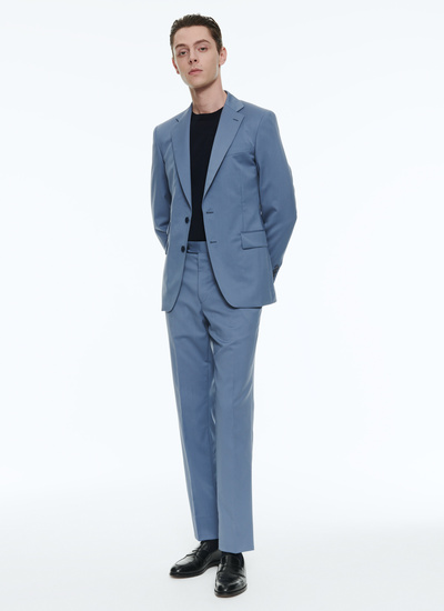 Men's suit lavender blue virgin wool serge Fursac - C3AXLO-BC03-35