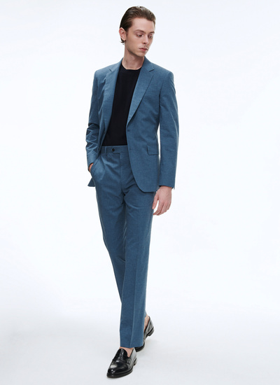 Men's suit light blue sanded blended cotton Fursac - C3AXUN-BC07-35