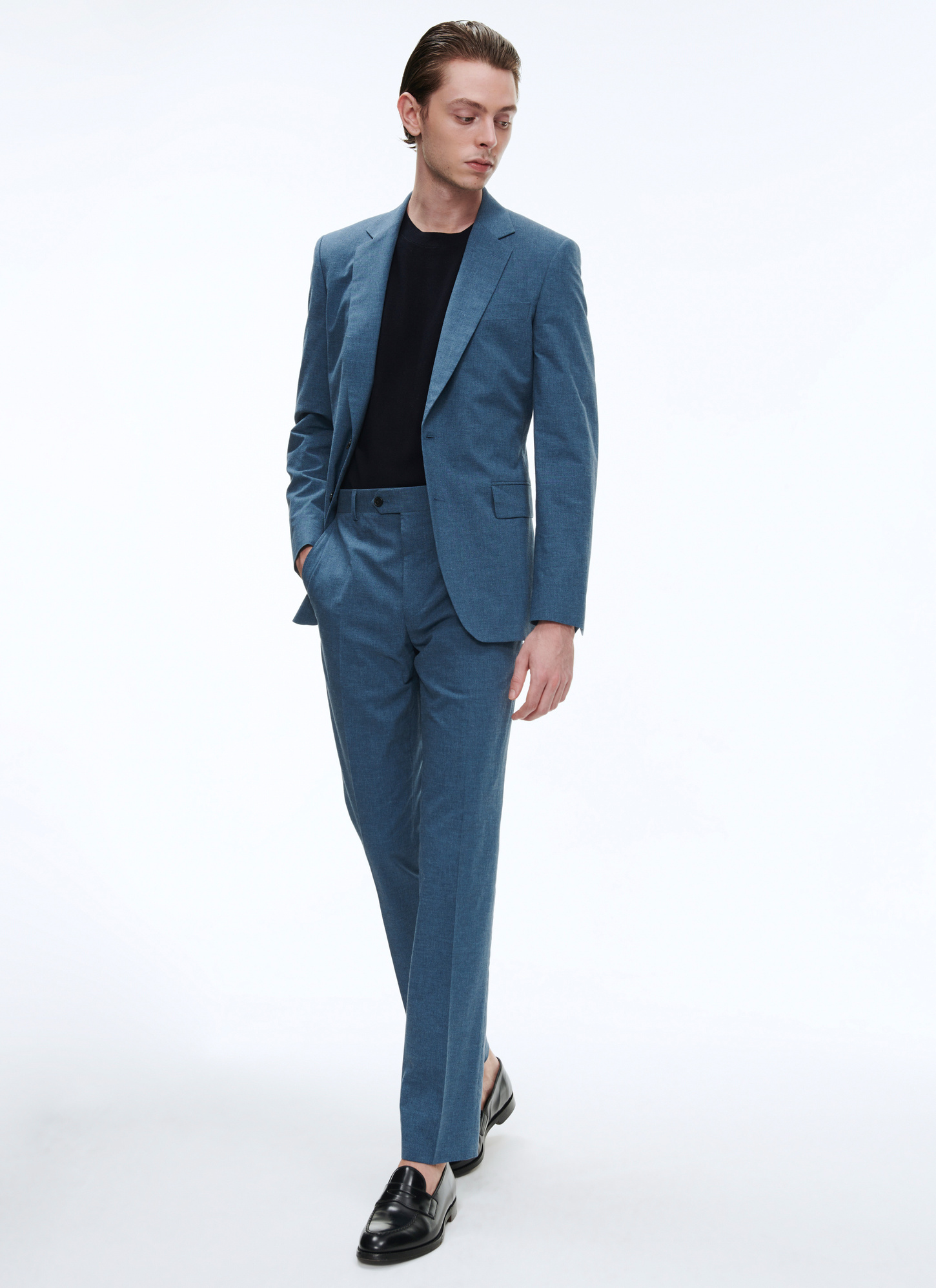 Light blue fitted cut suit C3AXUN-BC07-35 - Men's suit