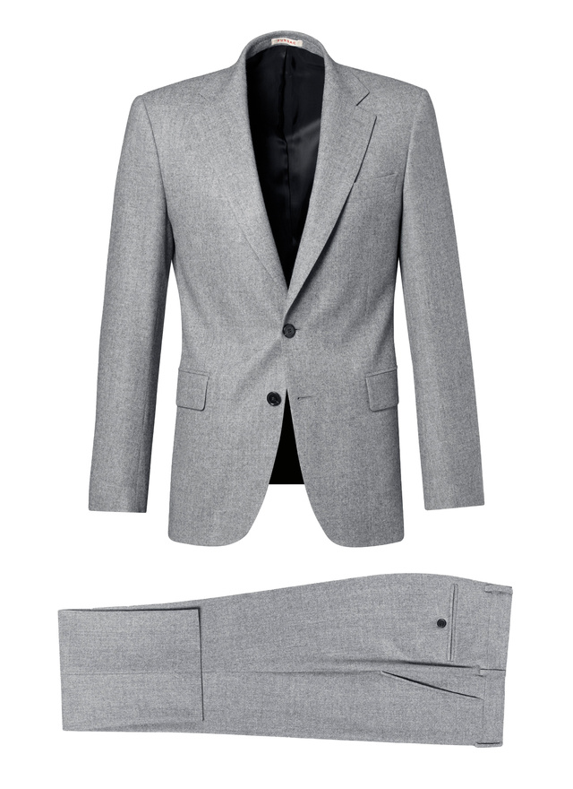 Fursac men's suit - Light grey wool flannel fitted suit C3AVRA-CC42-B029
