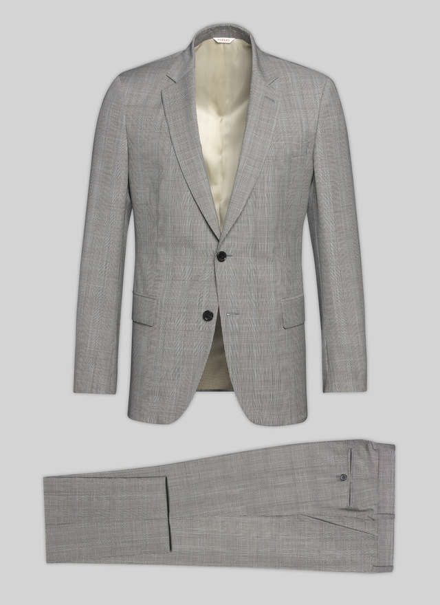 Men's light grey - light blue prince of wales pattern suit Fursac - C3VOXA-VC29-28
