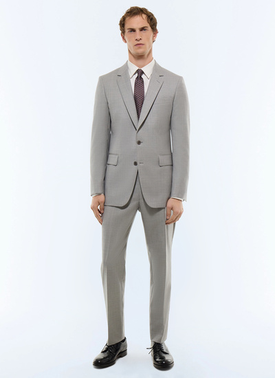 Men's suit light grey certified super 120's end-on-end virgin wool twill Fursac - C3GREG-JC34-B002