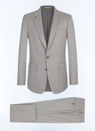 Men's grey certified super 120's end-on-end virgin wool twill suit Fursac - C3GREG-JC34-B002