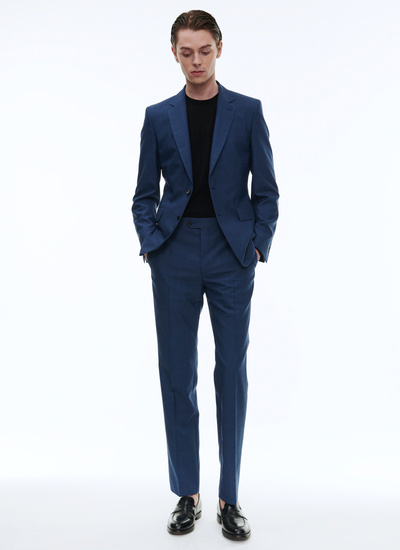 Men's suit medium blue virgin wool Fursac - 23EC3AXUN-BC04/34
