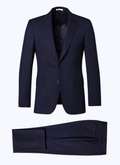 Navy blue wool canvas suit - 23EC3AXUN-BC51/31