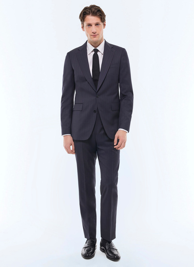 Men's suit navy blue virgin wool twill Fursac - C3FEXU-GC10-D030