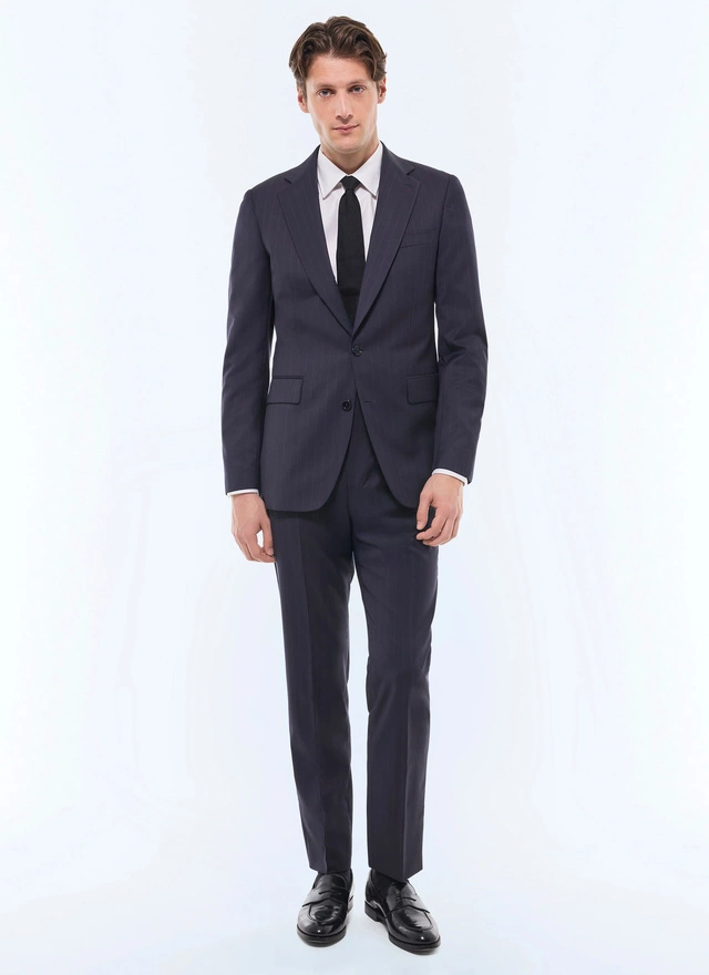 Men's suit navy blue virgin wool twill Fursac - C3FEXU-GC10-D030