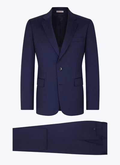 Men's blue, navy blue virgin wool suit Fursac - C3AXUN-B570-31