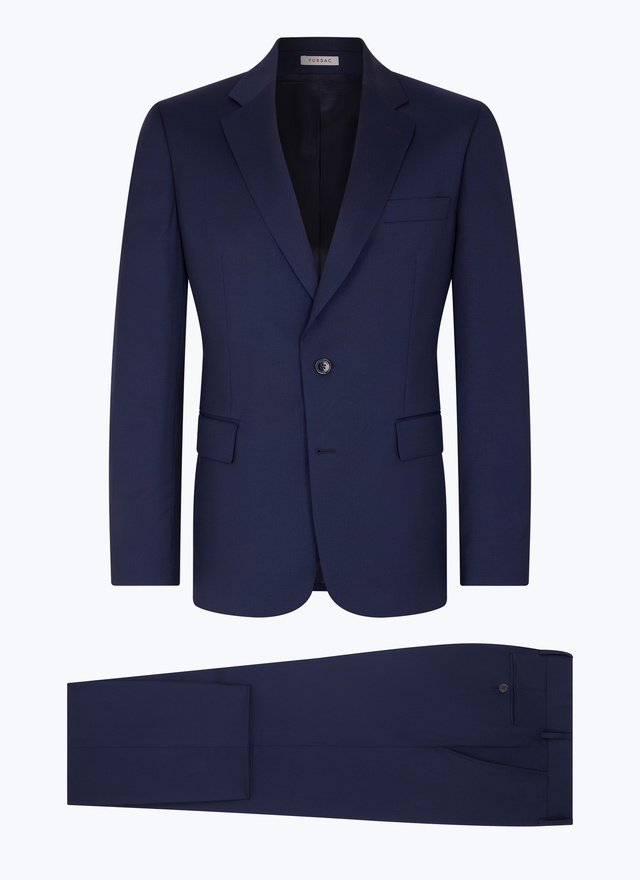 Men's blue, navy blue virgin wool suit Fursac - C3AXUN-B570-31