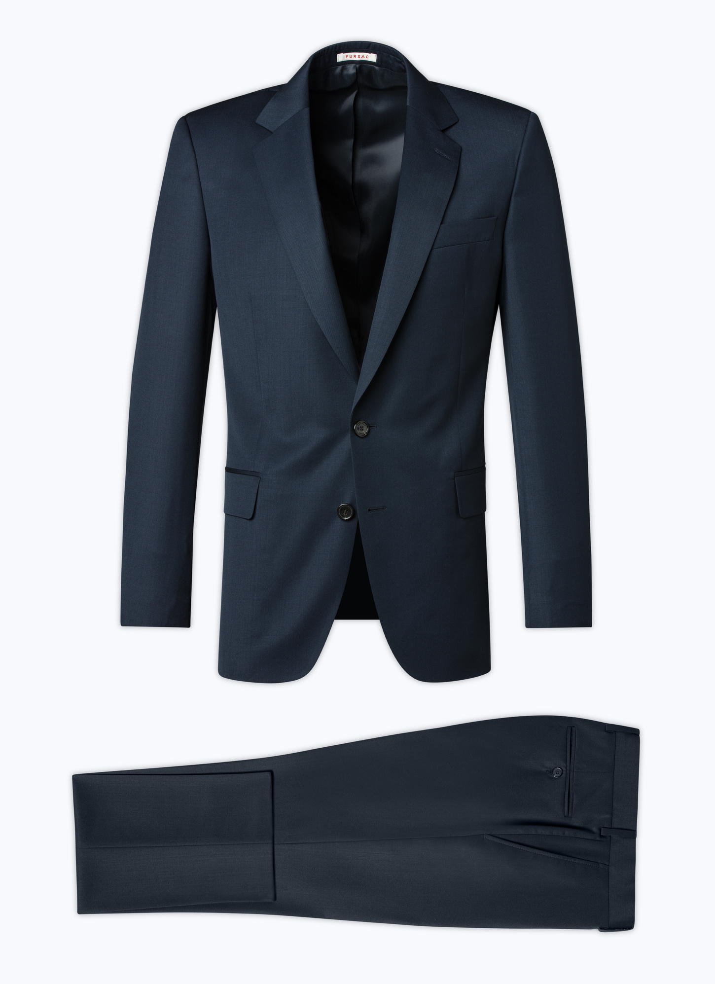 Men's blue, navy blue virgin wool serge suit Fursac - C3AXUN-F599-30