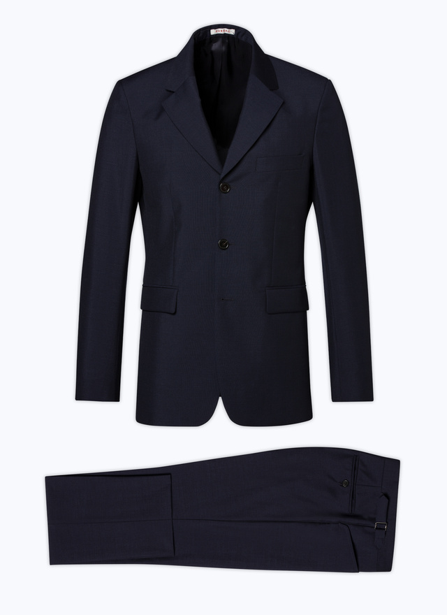 Men's blue, navy blue virgin wool and mohair serge suit Fursac - C3DADO-DC19-D030