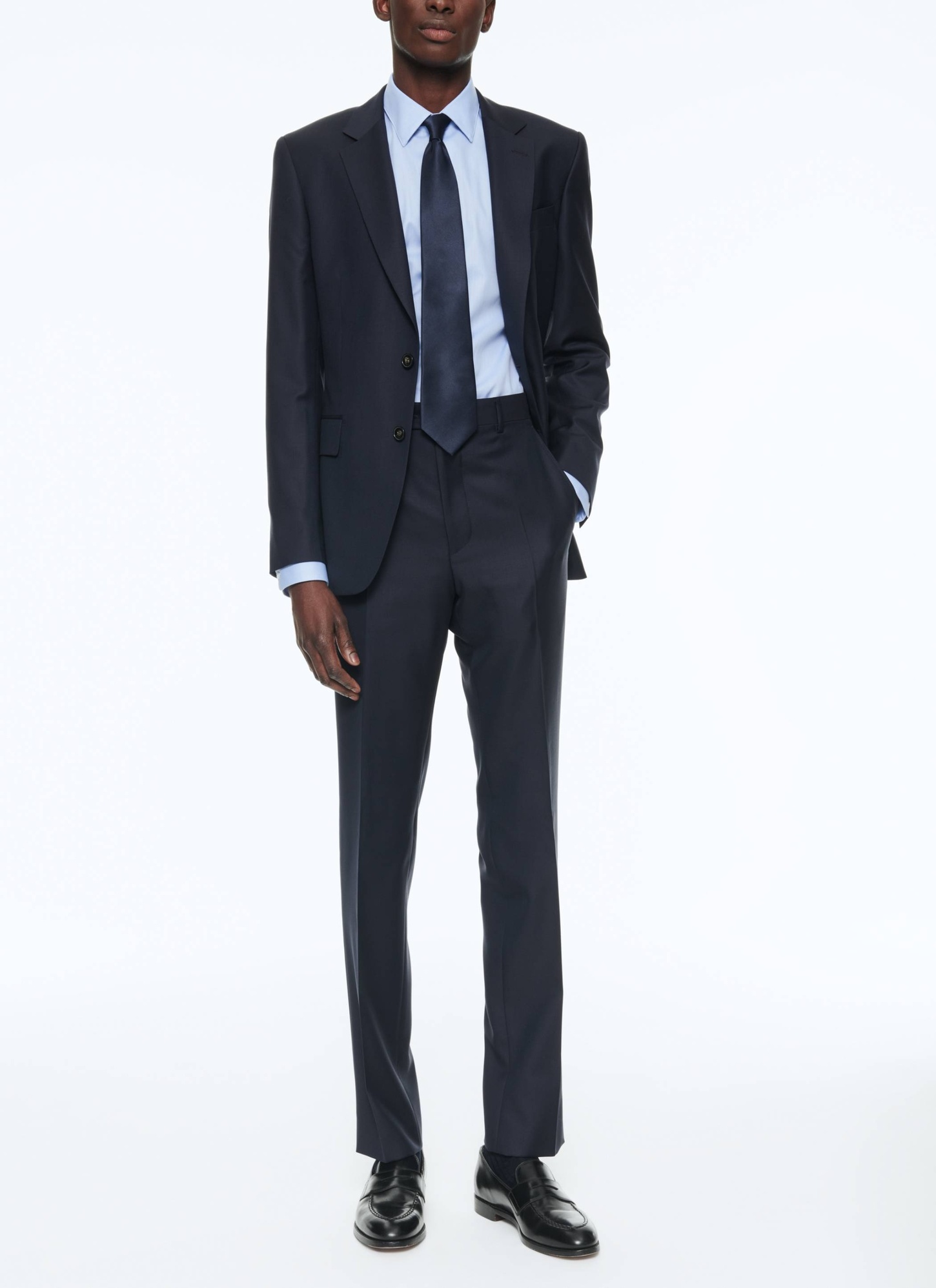 Men's suit navy blue virgin wool Fursac - C3SOXA-TC45-30