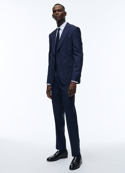 Men's blue, navy blue virgin wool suit Fursac - C3AXLO-AC04-31