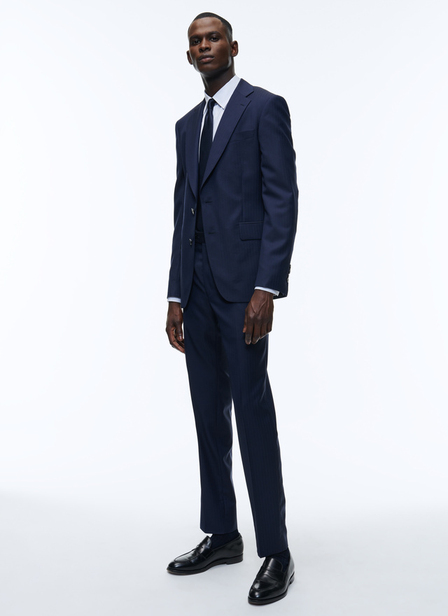 Men's blue, navy blue virgin wool suit Fursac - C3AXLO-AC04-31