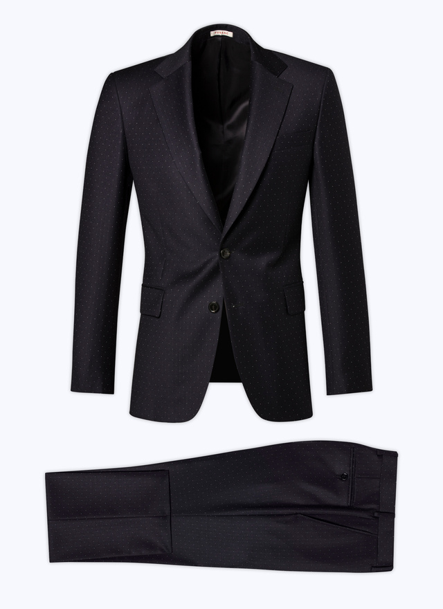 Men's blue, navy blue virgin wool suit Fursac - C3AVRA-CC48-D030