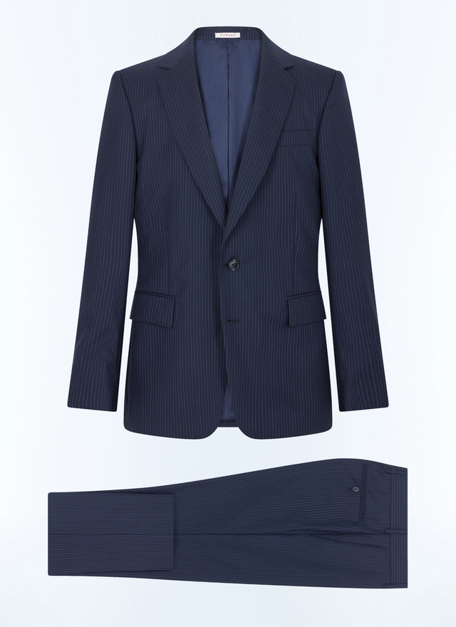 Men's blue, navy blue virgin wool suit Fursac - C3AXUN-SC05-30