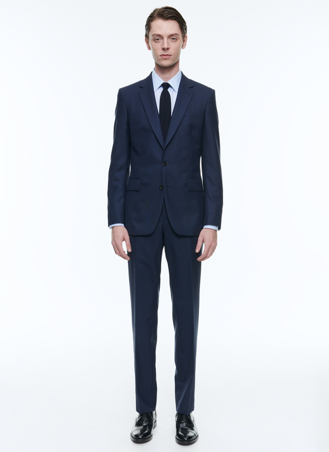 Men's suit navy blue virgin wool serge Fursac - C3AXUN-DC24-D030