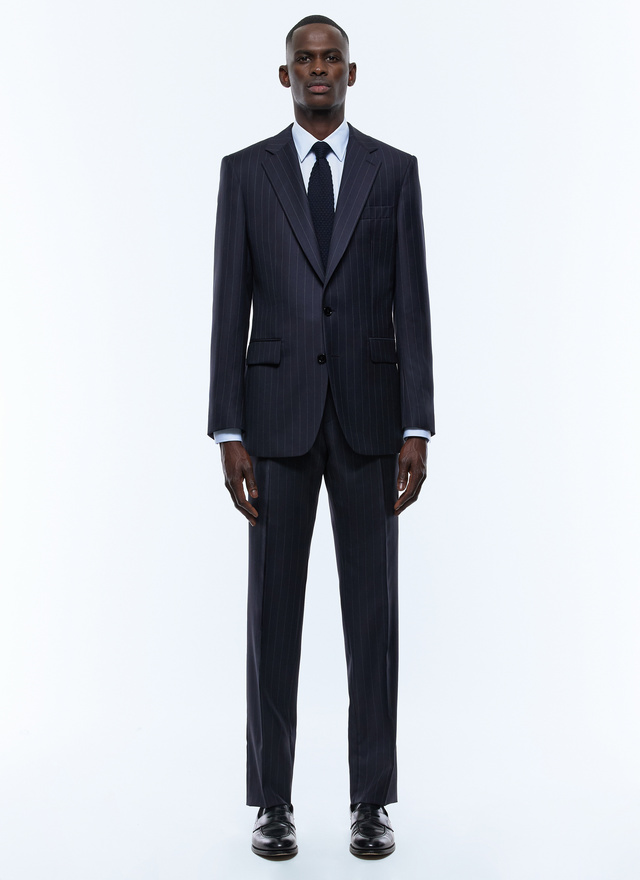 Men's suit navy blue virgin wool Fursac - C3ECOM-EC01-D030
