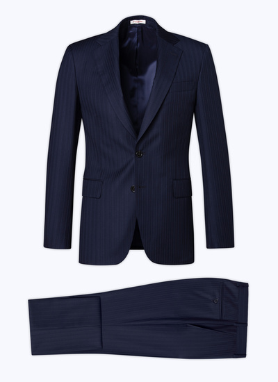 Men's navy blue - tone on tone stripes suit Fursac - C3AVRA-BC05-30