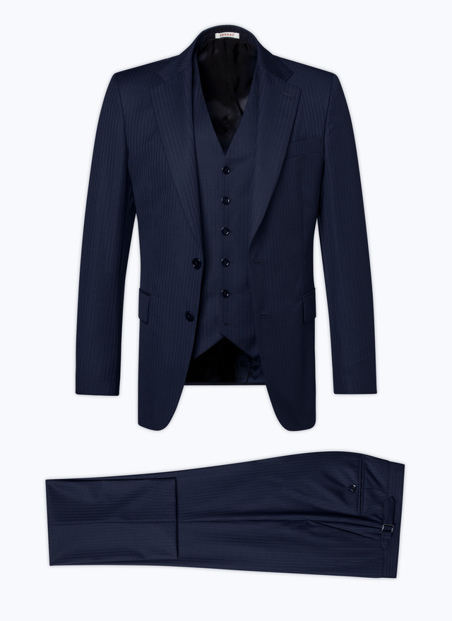 Men's blue, navy blue virgin wool serge suit Fursac - C3CIXE-DC10-D030