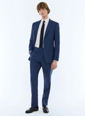 Plain-colored wool canvas fitted suit - C3EXUN-FC32-D032