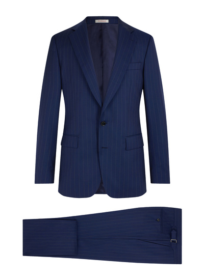 Men's petrol blue - contrasting tennis stripes suit Fursac - C3FEXU-FC17-D032