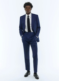 Wool canvas fitted suit with stripes - C3FEXU-FC17-D032