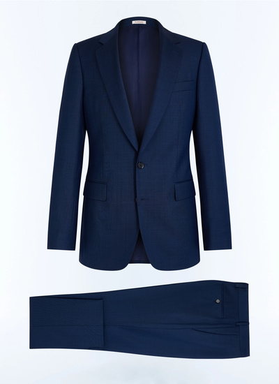 Men's blue, navy blue virgin wool canvas suit Fursac - C3EXUN-EC37-D032