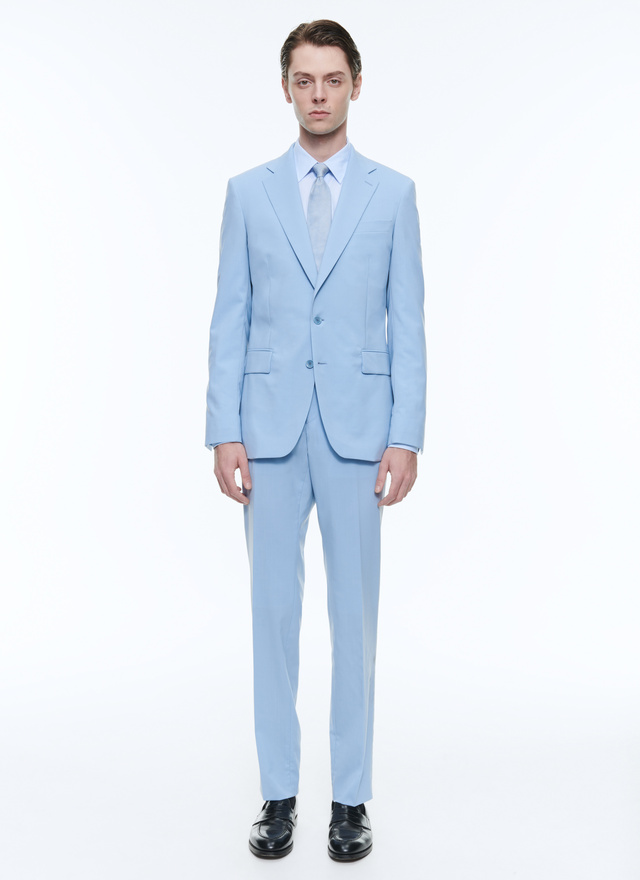 Men's suit sky blue virgin wool canvas Fursac - C3CIXE-DC36-D003