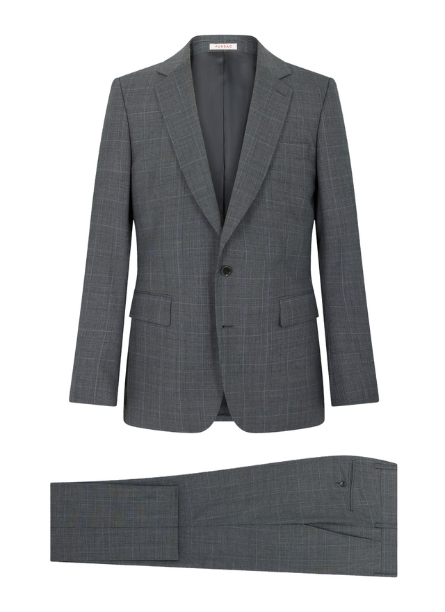 Men's steel grey - prince of wales pattern suit Fursac - C3FOXA-FC20-B022