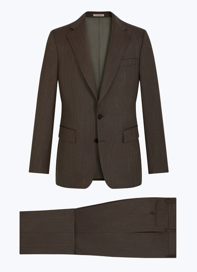 Men's taupe - herringbone pattern suit Fursac - C3EVRA-EC11-G006