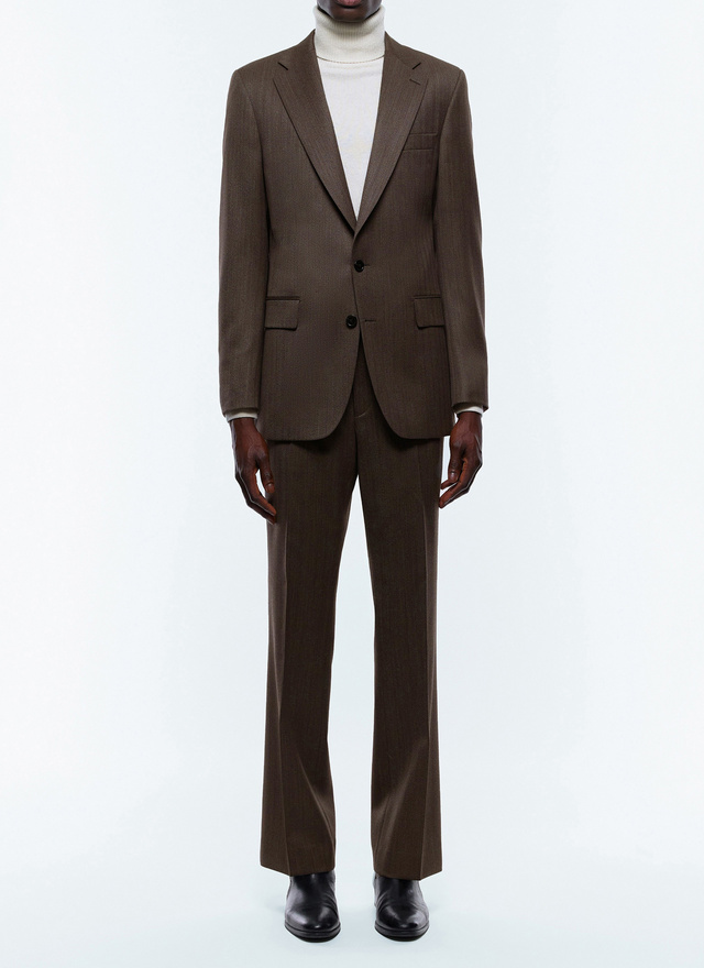 Men's suit taupe virgin wool Fursac - C3EVRA-EC11-G006