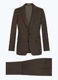 Fitted herringbone pattern wool suit - C3EVRA-EC11-G006