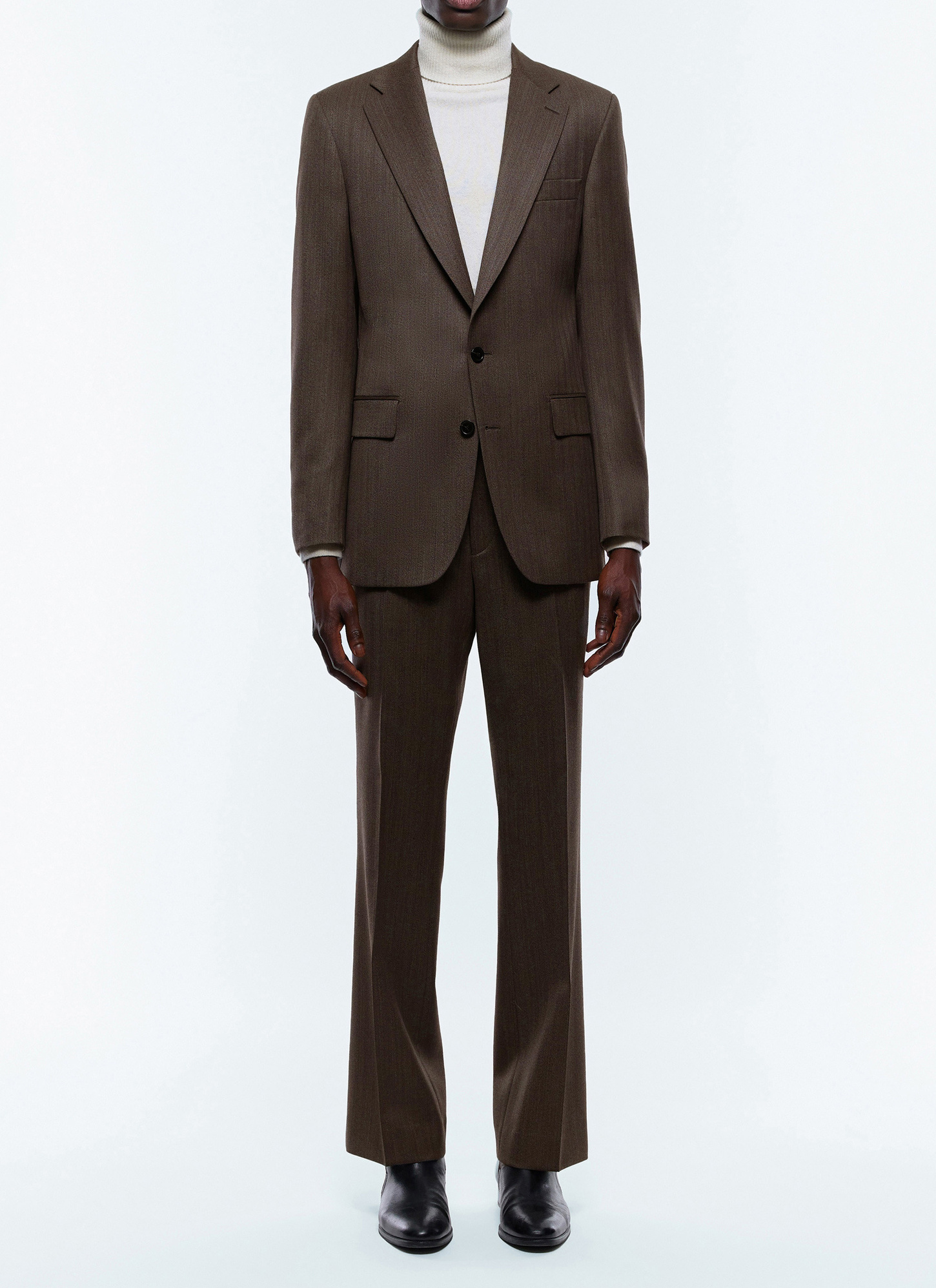 Men's suit taupe virgin wool Fursac - C3EVRA-EC11-G006